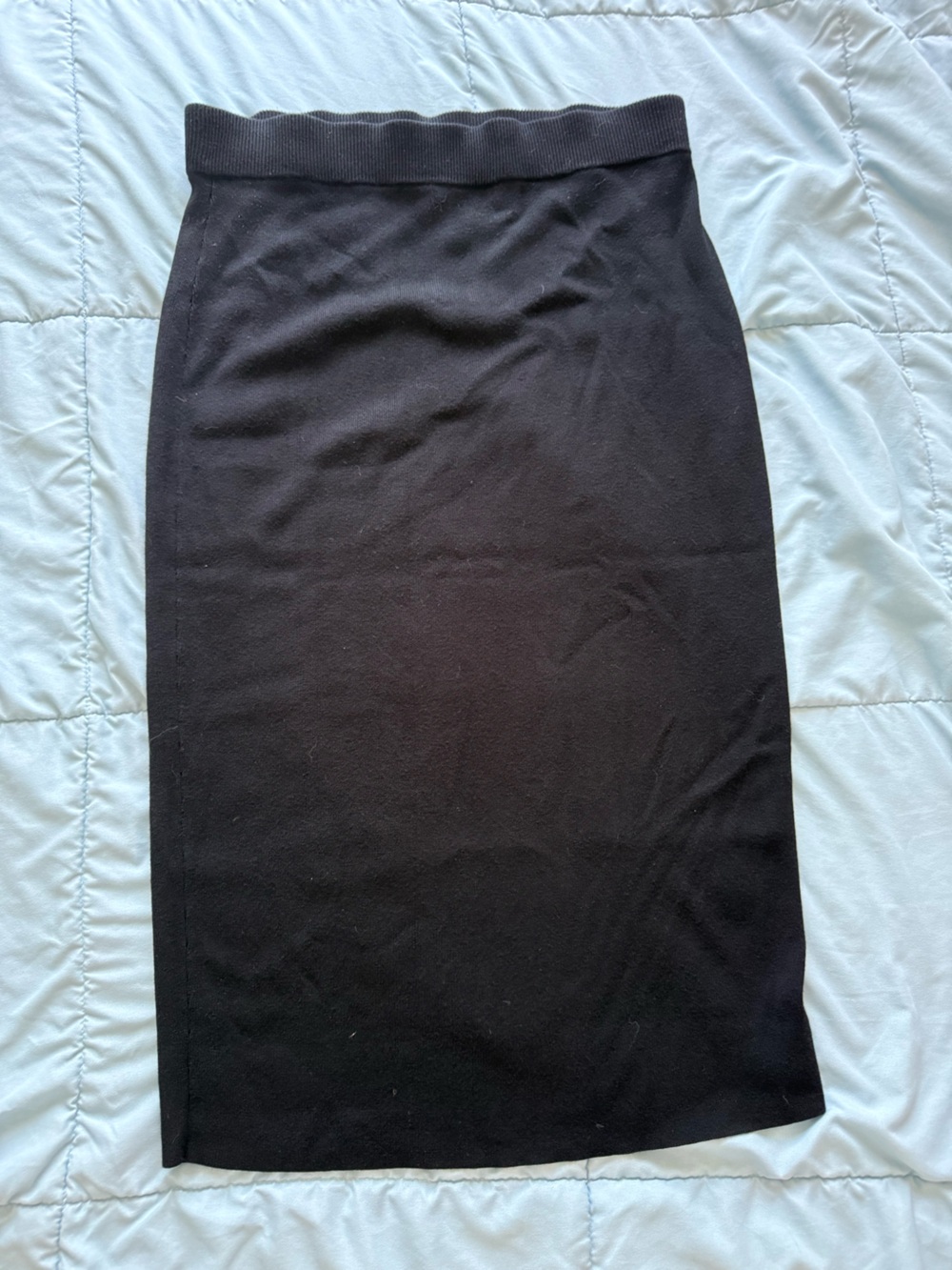OPEN EDIT LARGE Black Stretch Midi Skirt